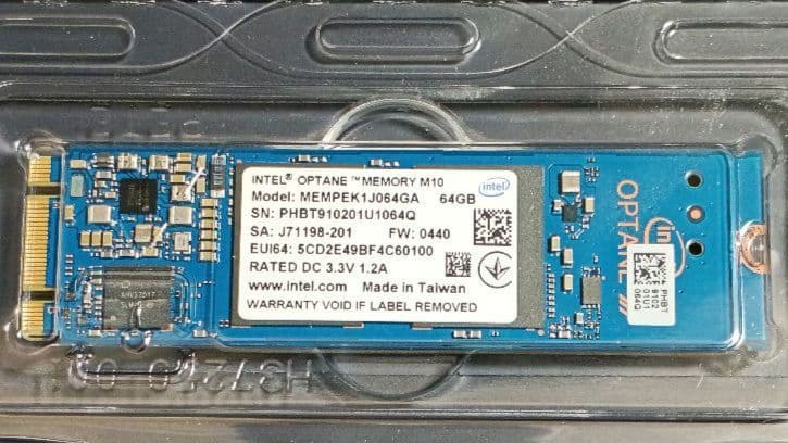 内蔵型SSD Intel Optane Memory M10 64GB NVMe SSD