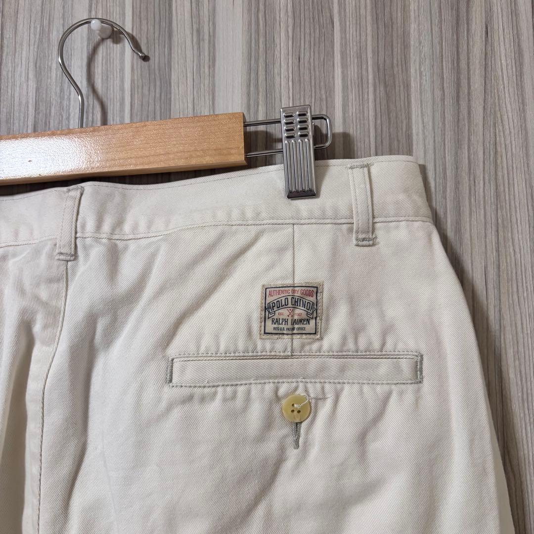 【初期タグUSA製】 ラルフローレン ポロチノ ホワイト チノパン 90s