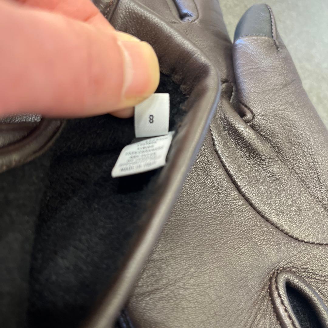 ベルルッティブラウン レザー カリグラフィ手袋 サイズ8