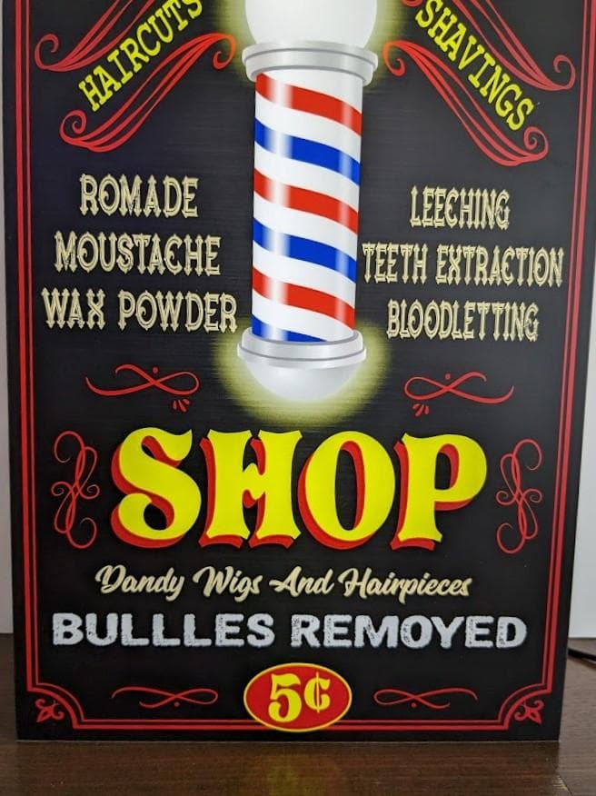 【Lサイズ】バーバー 理容室 床屋 ビンテージ ロカビリー 看板 ライトBOX