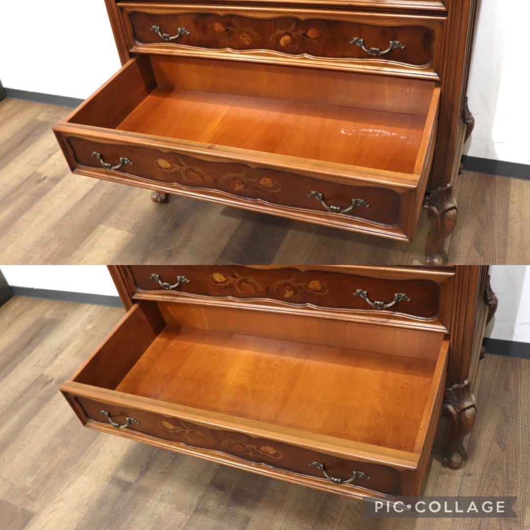 GMHN267D○イタリア製 西洋 アンティーク 4段チェスト 洋服タンス 整