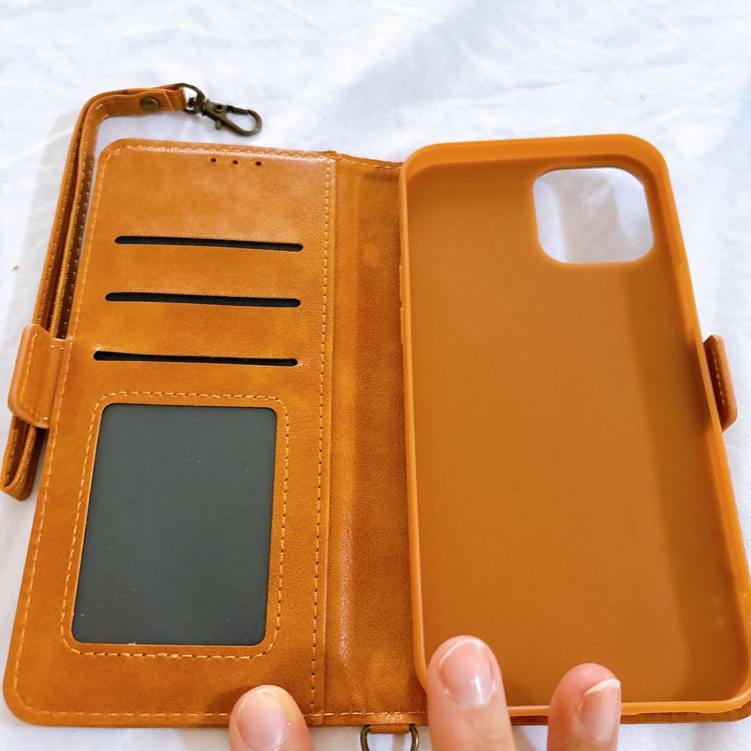 ☆iPhone12 Pro Max ケース レザーケース ライトブラウン