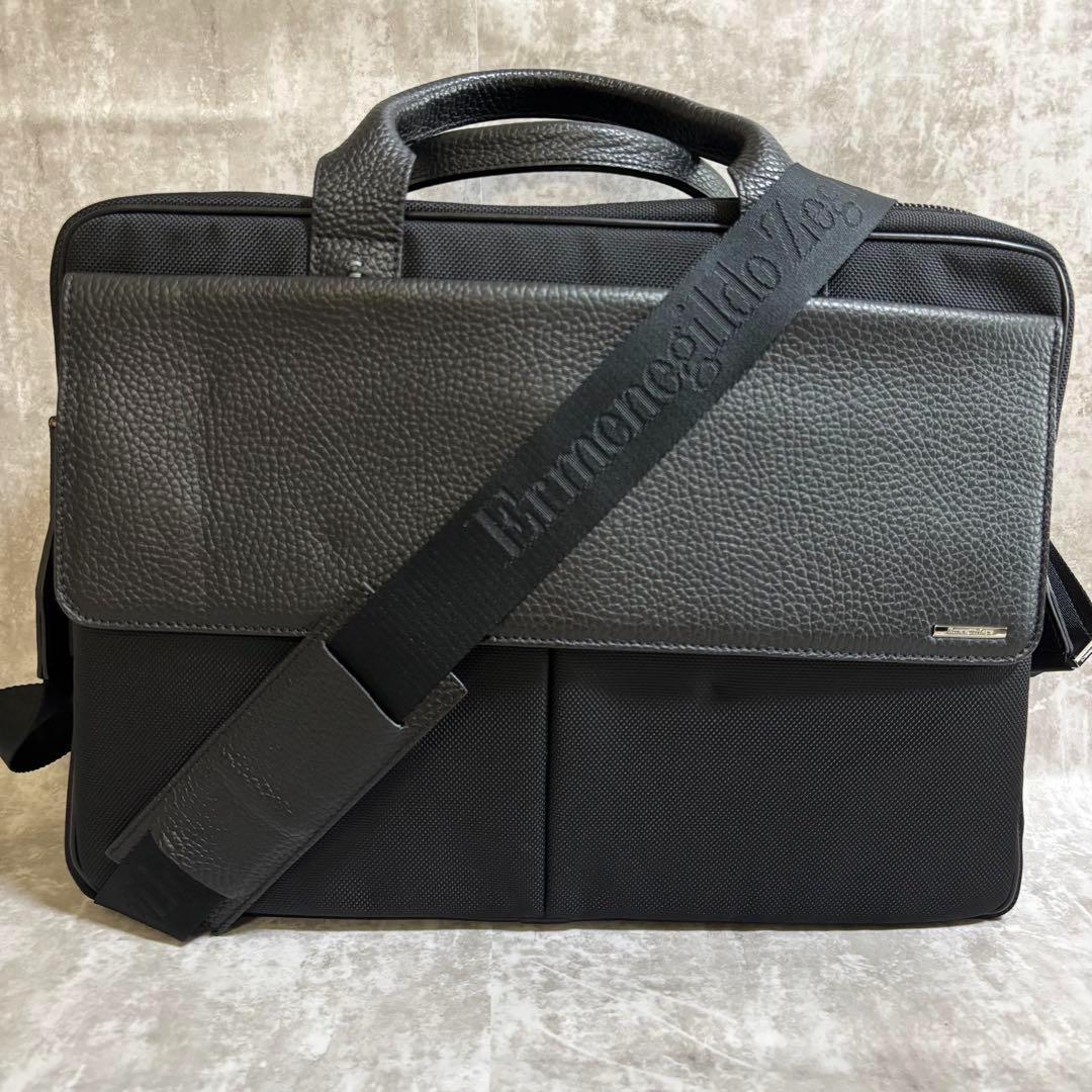 I36 エルメネジルドゼニア　ビジネスバッグ　ブリーフケース　2way 黒