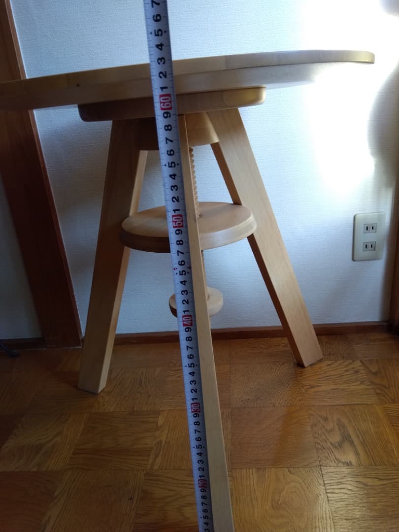 広松木工　ルメテーブル　スピンテーブル　回転式昇降テーブル