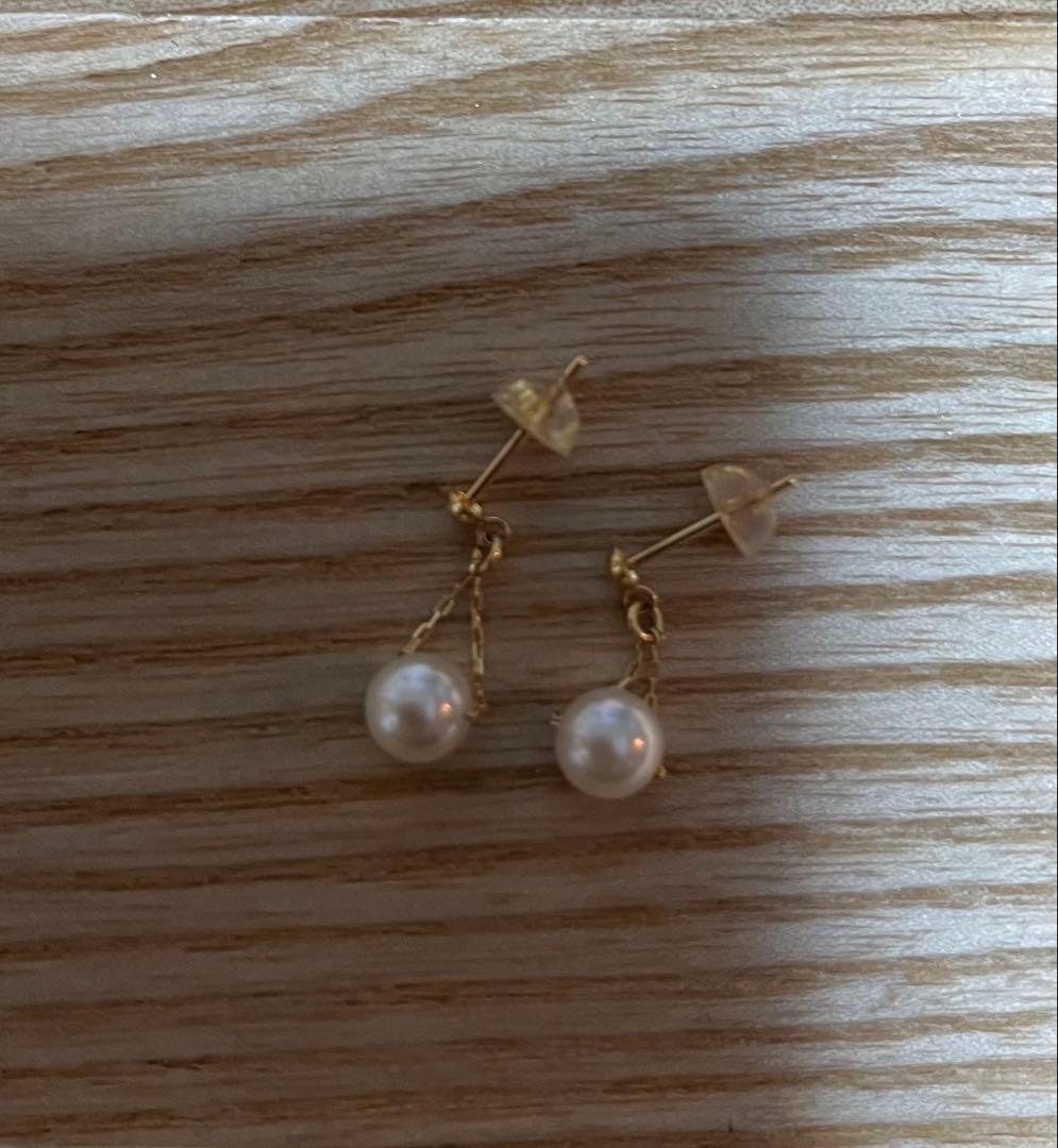 ルミベール　K18 あこや真珠 フックピアス ゴールド