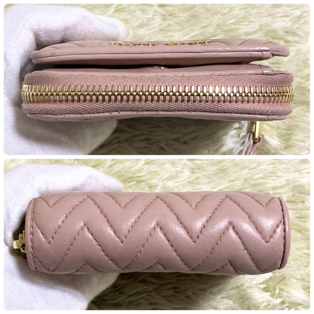 【美品】MIU MIU ナッパインプントゥーレ ラウンドファスナー ピンク