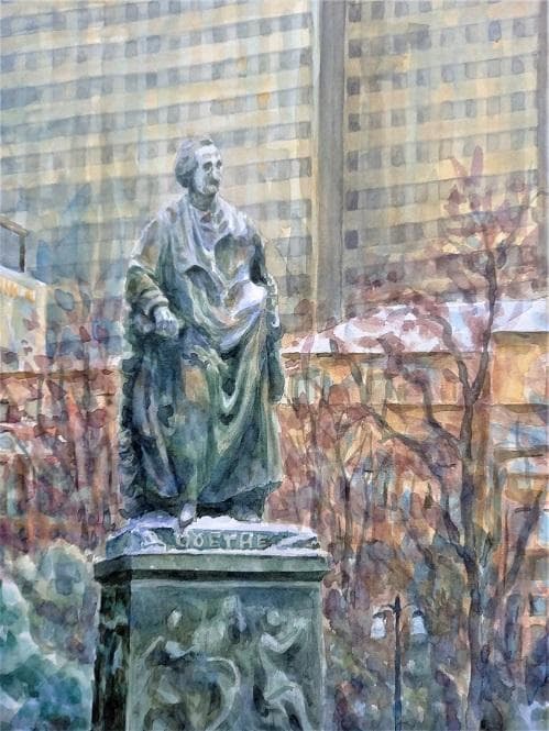 S.moriのサイン　タイトル「像のある街」（フランクフルト　アンマイン）　8号