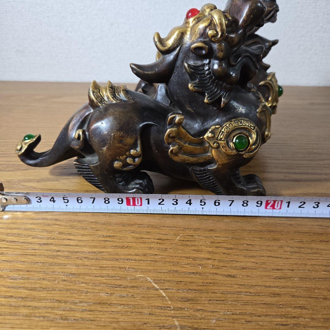 シーサー 獅子 狛犬 置物 真鍮製（2体セット）最終値下げ