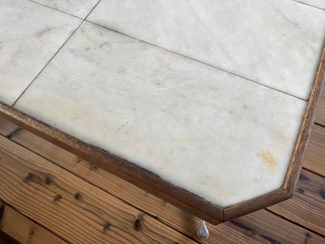 古いコーヒーテーブル大理石ヴィンテージアンティークレトロ店舗什器ブロカント