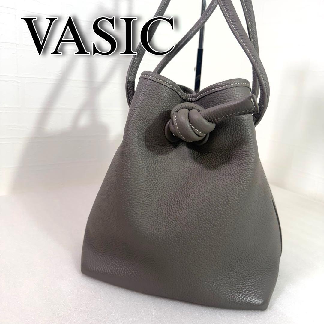 美品　ヴァジック ショルダーバッグ　ボンド グレー　レザー　ハンドバッグ
