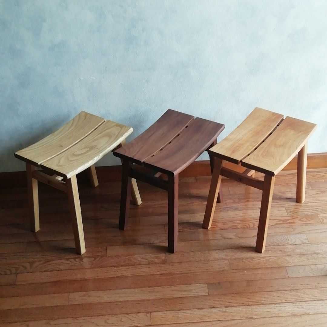 ブラックウォールナット材で手作りしたスツール
