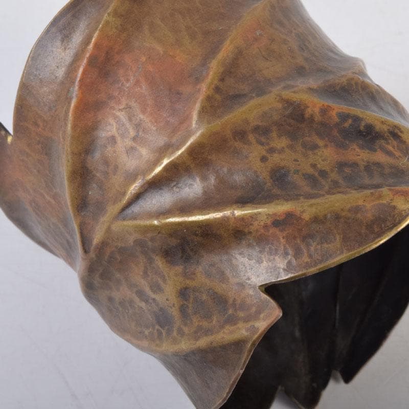 茶道具　古銅槌出　葉形　蓋置　時代箱　V　8546