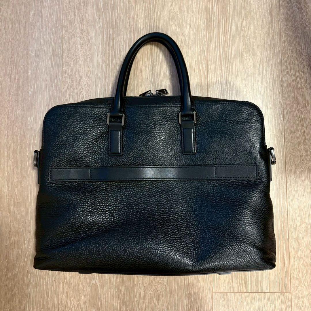 BOSS ビジネスバッグ ブラック レザー　ブリーフケース本革