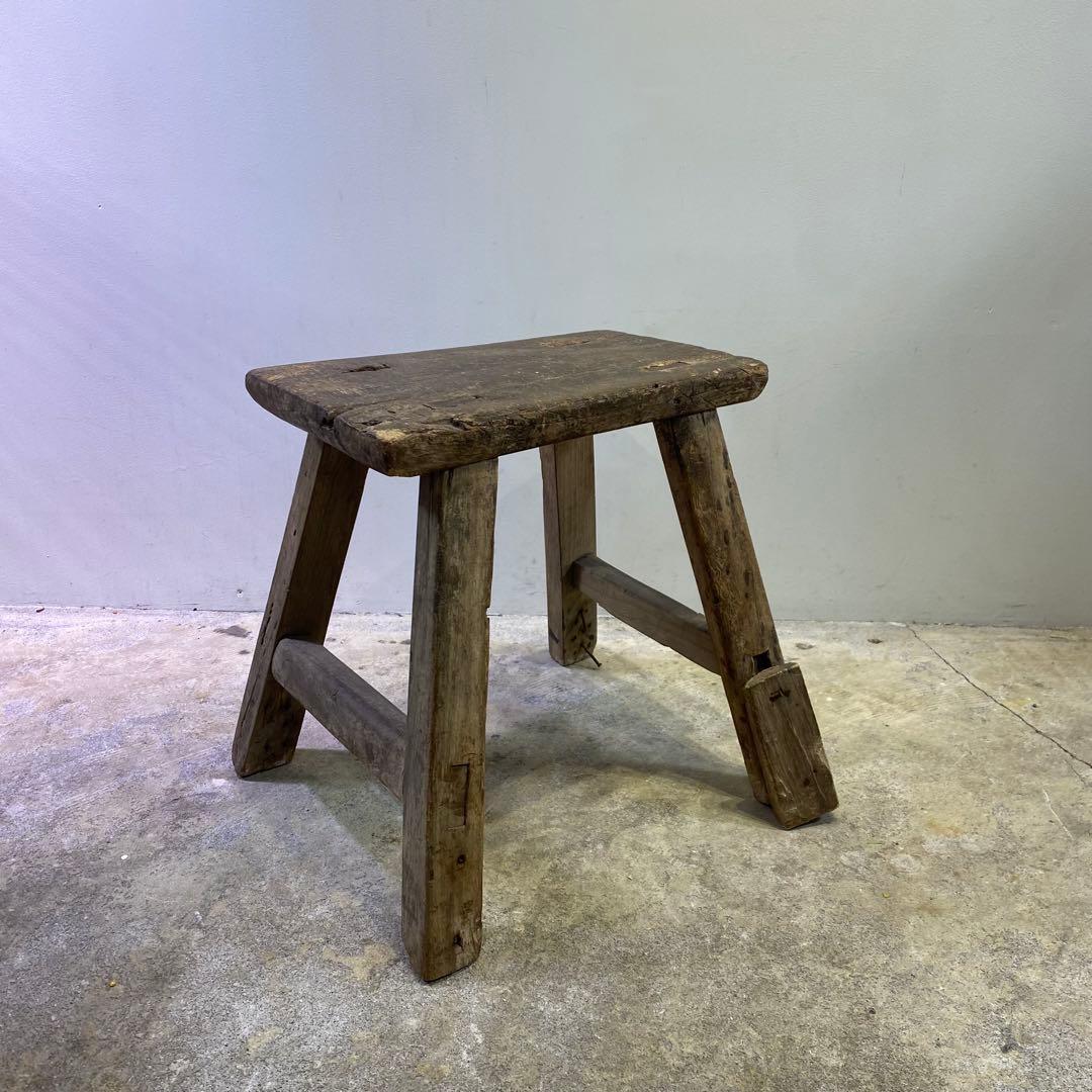 古い木製のスツール 花台 椅子 アンティーク