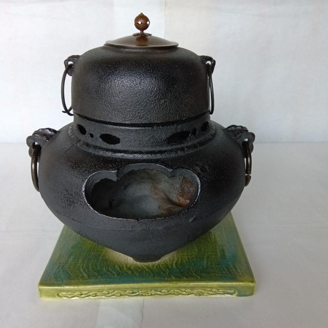 茶道具 鬼面風炉釜