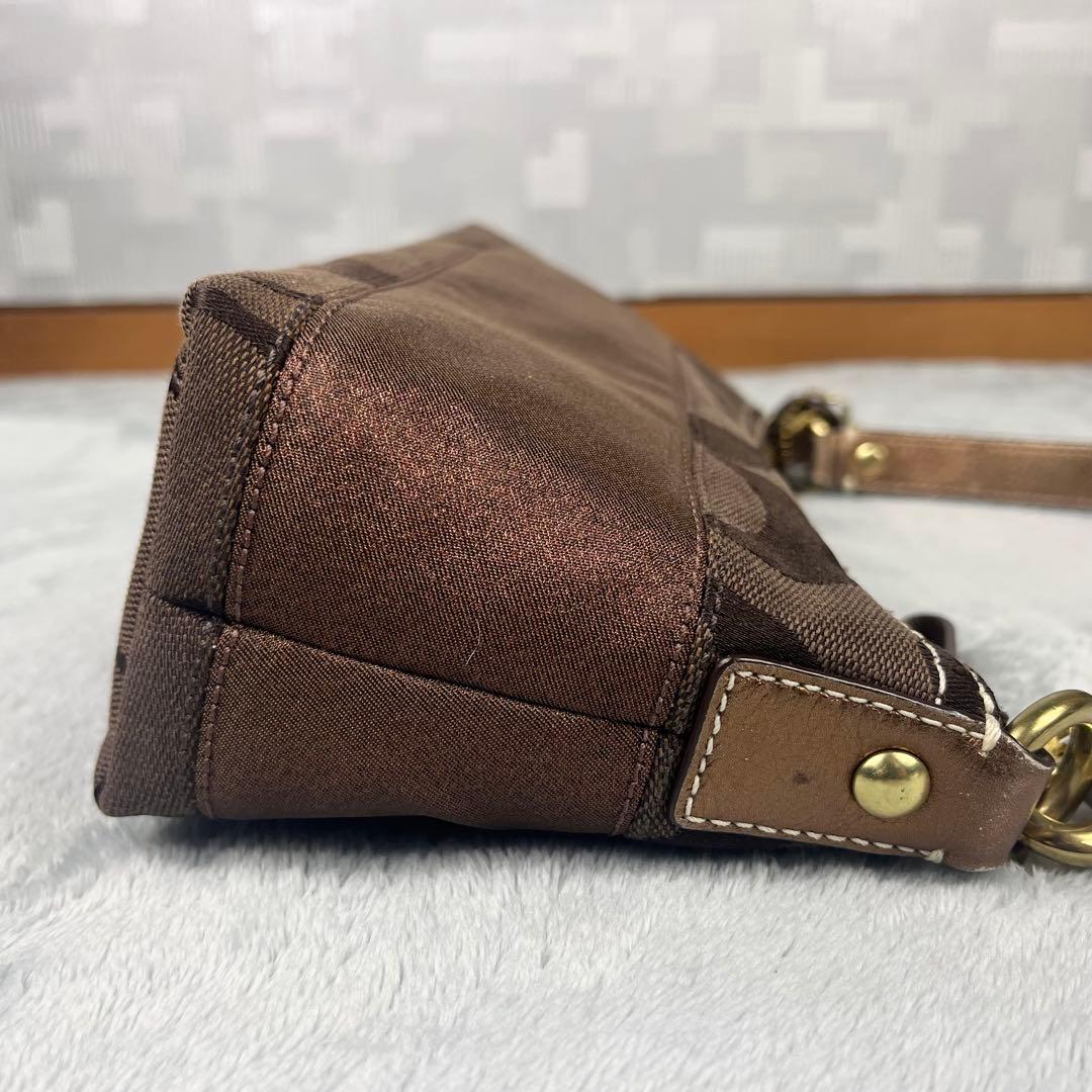 美品 Coach アクセサリーポーチ シグネチャー ブラウン系