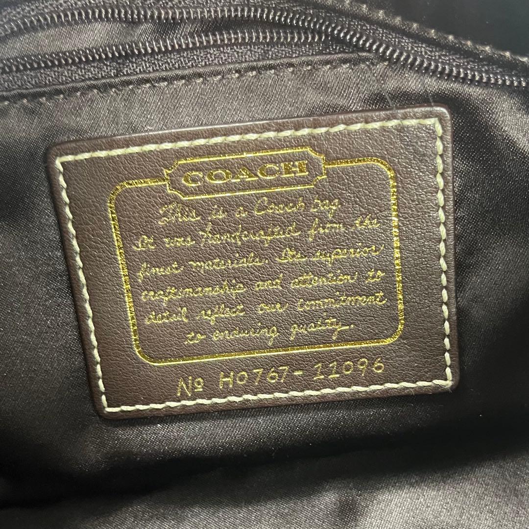 美品 Coach アクセサリーポーチ シグネチャー ブラウン系