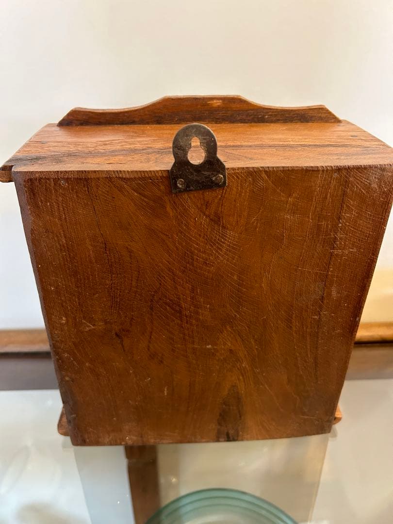 ヴィンテージ　木製ガラス扉収納ボックス アンティーク