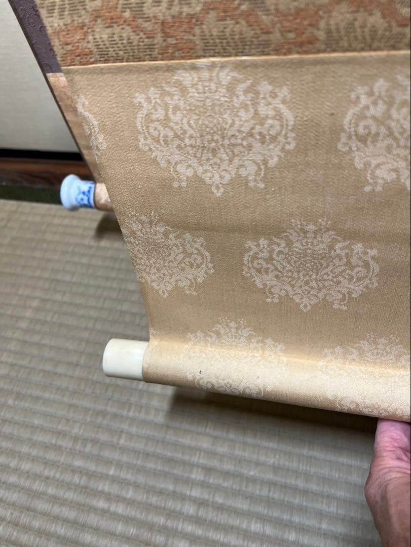 水墨画　縁起物墨竹と雀　 筆者舟峰　未使用美品箱無超得