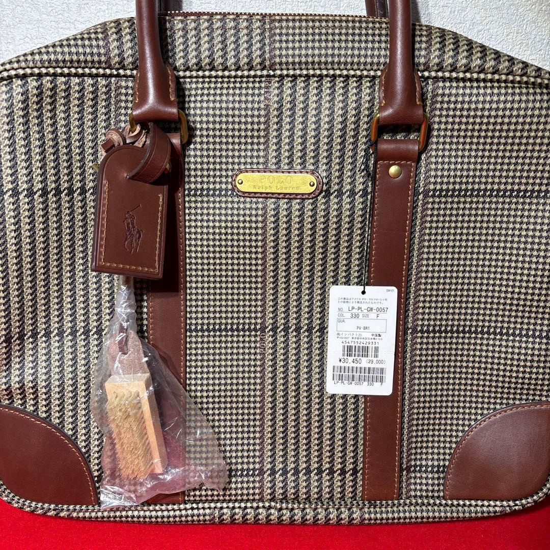 未使用　ポロラルフローレン　ビジネスバッグ　千鳥格子　フリーケース