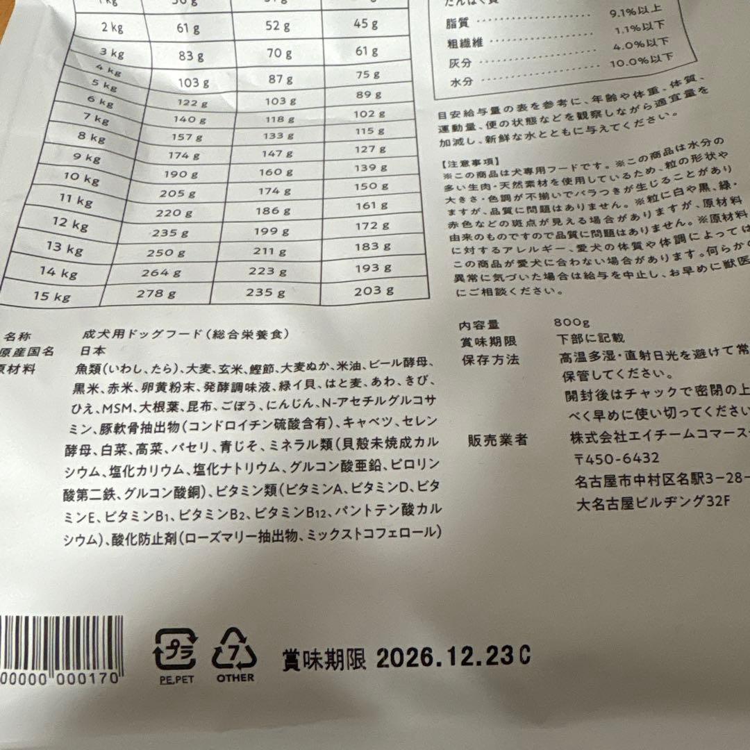オブレモドッグフード（いわし&たら）