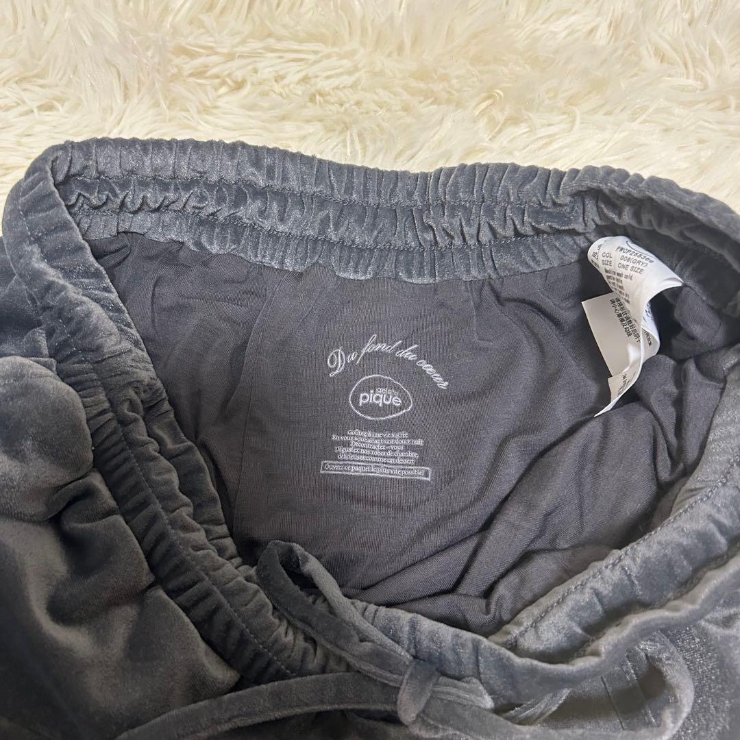 【完売品】gelato piqueベロアロンT＆ベロアパンツセット　グレー