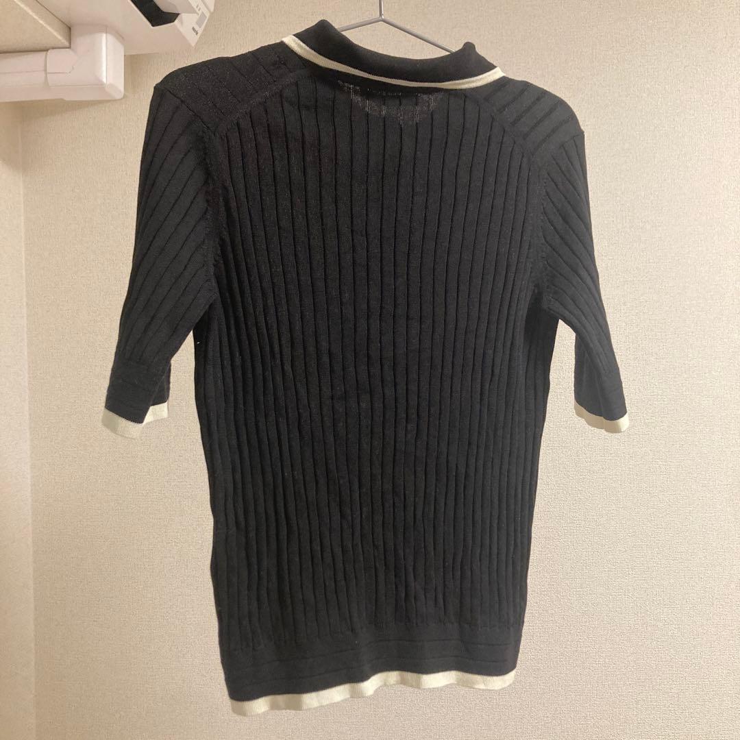 【SLOANE】 ブラック ニットポロシャツ 半袖