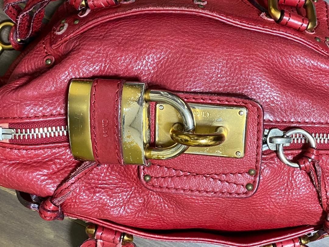 Chloe クロエ パディントン ボルドー レザー ショルダー 希少 ビンテージ