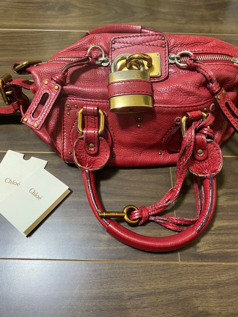 Chloe クロエ パディントン ボルドー レザー ショルダー 希少 ビンテージ