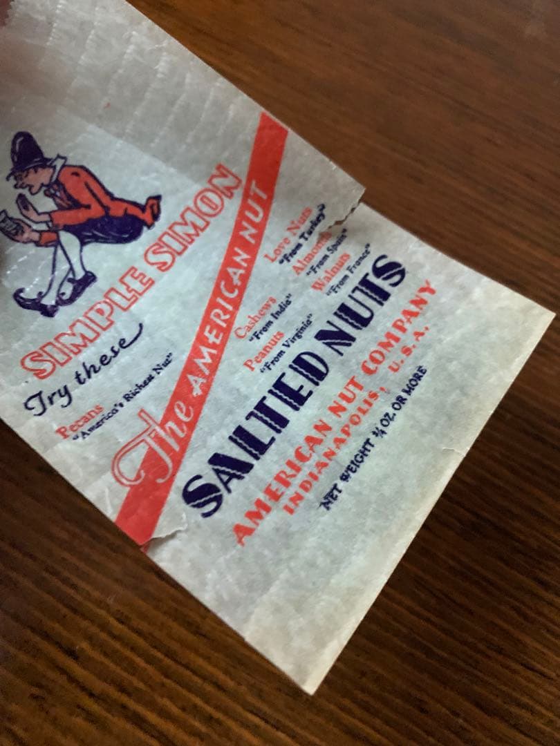 海外紙物　レア　アメリカンナッツカンパニー グラシン袋 45枚　1名様