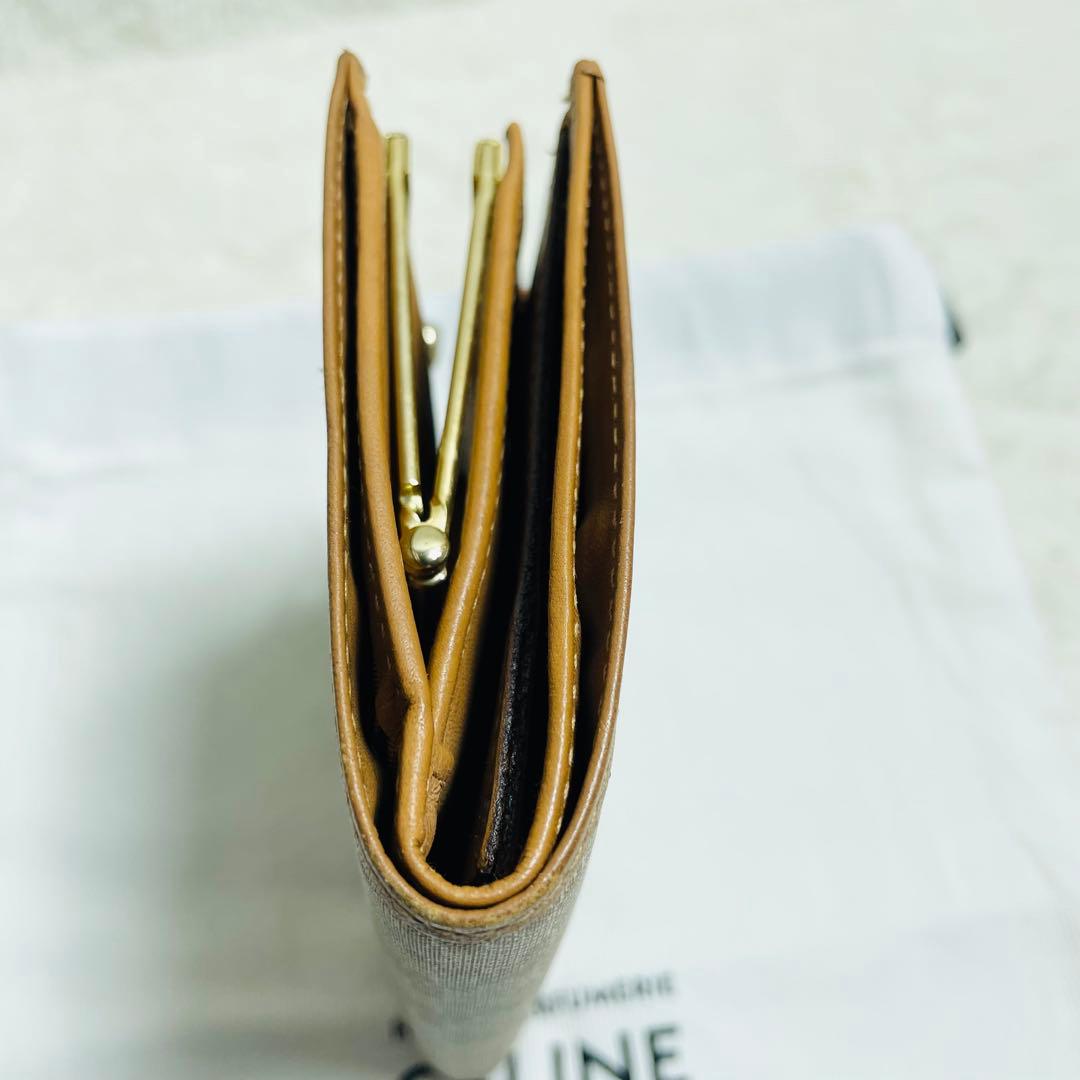 美品CELINE オールドセリーヌ 折り財布 トリオンフ マカダム　希少　がま口