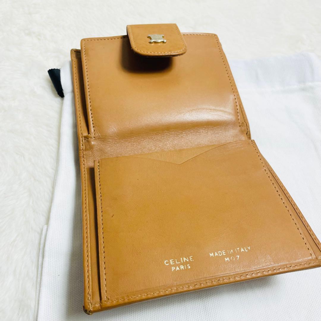 美品CELINE オールドセリーヌ 折り財布 トリオンフ マカダム　希少　がま口