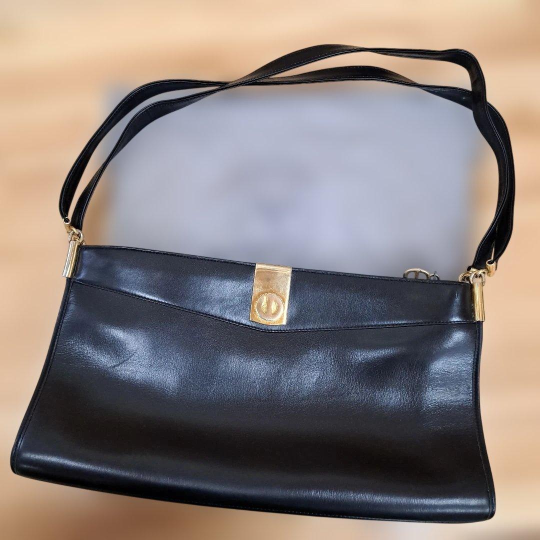 クリスチャン・ディオール ブラックレザーショルダーバッグ 最終値下げ