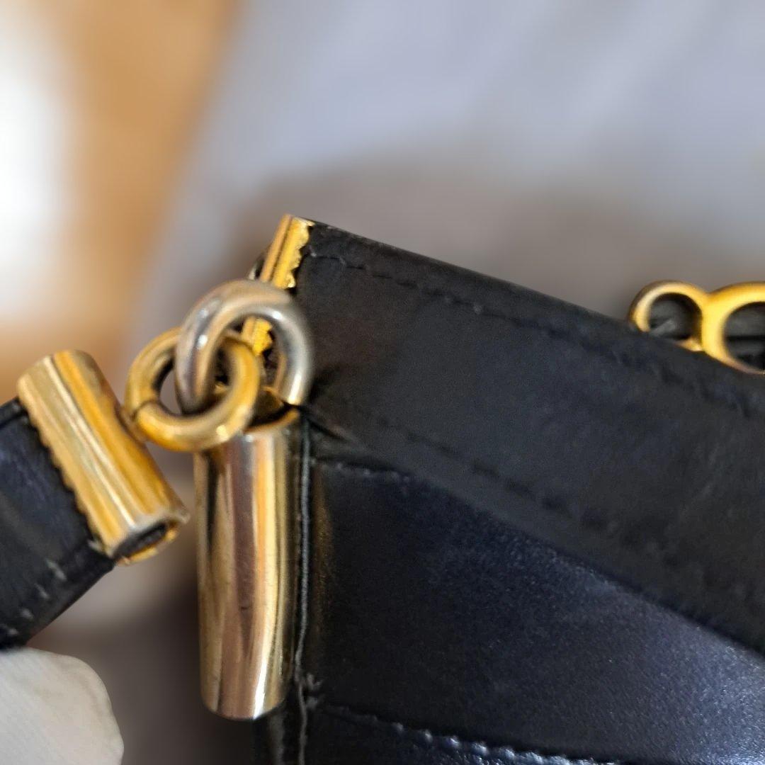 クリスチャン・ディオール ブラックレザーショルダーバッグ 最終値下げ