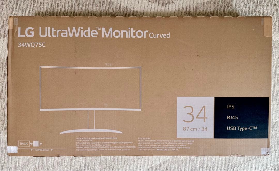 34WQ75C LG 曲面モニター 140時間使用