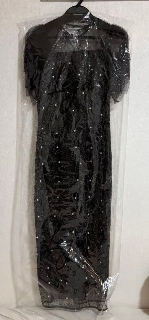 スパンコールパールミックス ボレロIラインワンピースドレス