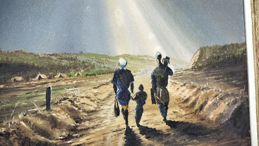 ◇油彩画　K.SATO銘あり　額装