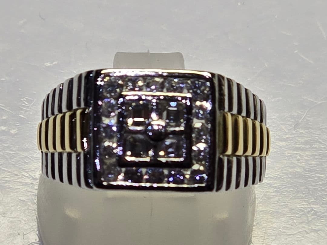 41550207mD0.68ctプラチナPt900/K18 9.1g17号