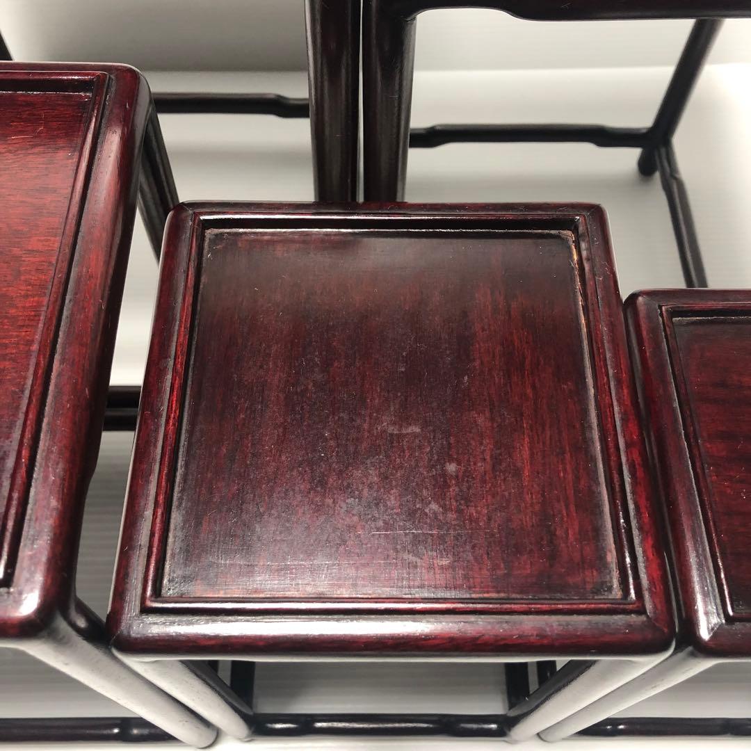 【唐木家具】飾台5連　盆栽高台　花台 香炉台