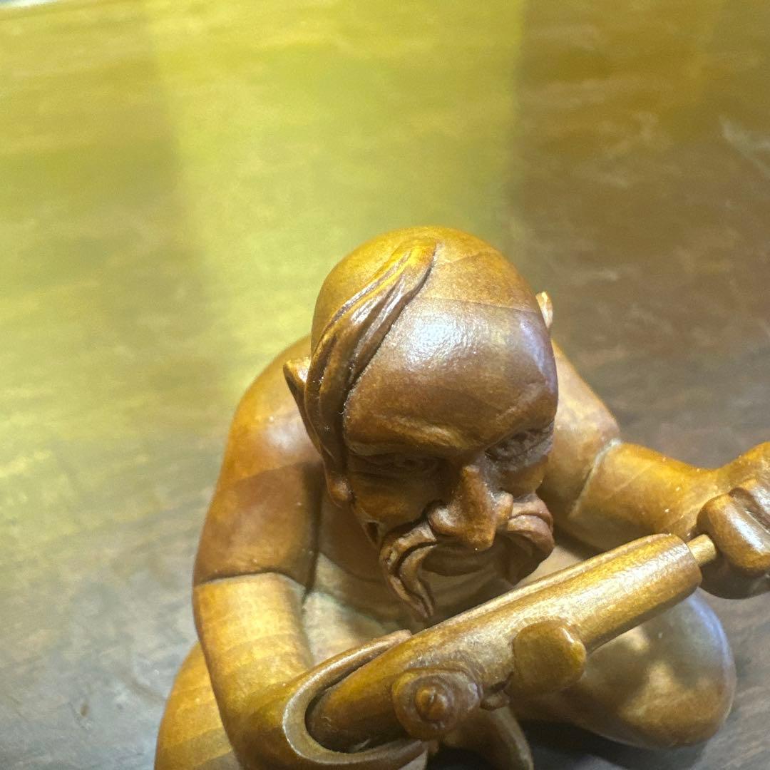 木製 人形 彫刻 武器 置物 根付