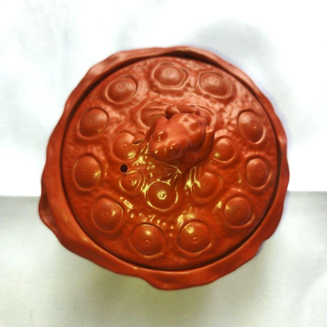 煎茶道 常滑焼(とこなめやき) 蓮に蛙 急須 茶道具