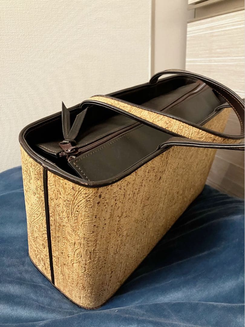 皇室ご用達取り扱い品 菊之好 コルク 和装バッグ 利休バッグ