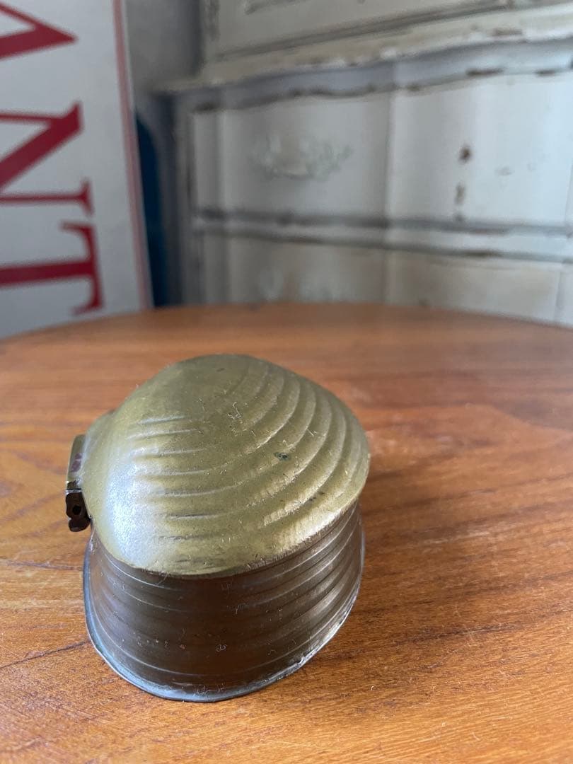 アンティーク　シェル形　真鍮　ジュエリー　アクセサリー　ロザリオ　ボックス　入れ