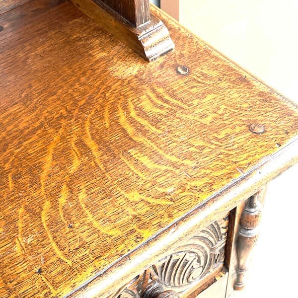 イギリスアンティーク　オープンカップボード　飾り棚　食器棚　オーク材