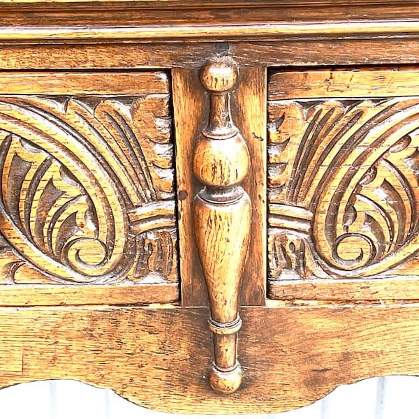 イギリスアンティーク　オープンカップボード　飾り棚　食器棚　オーク材