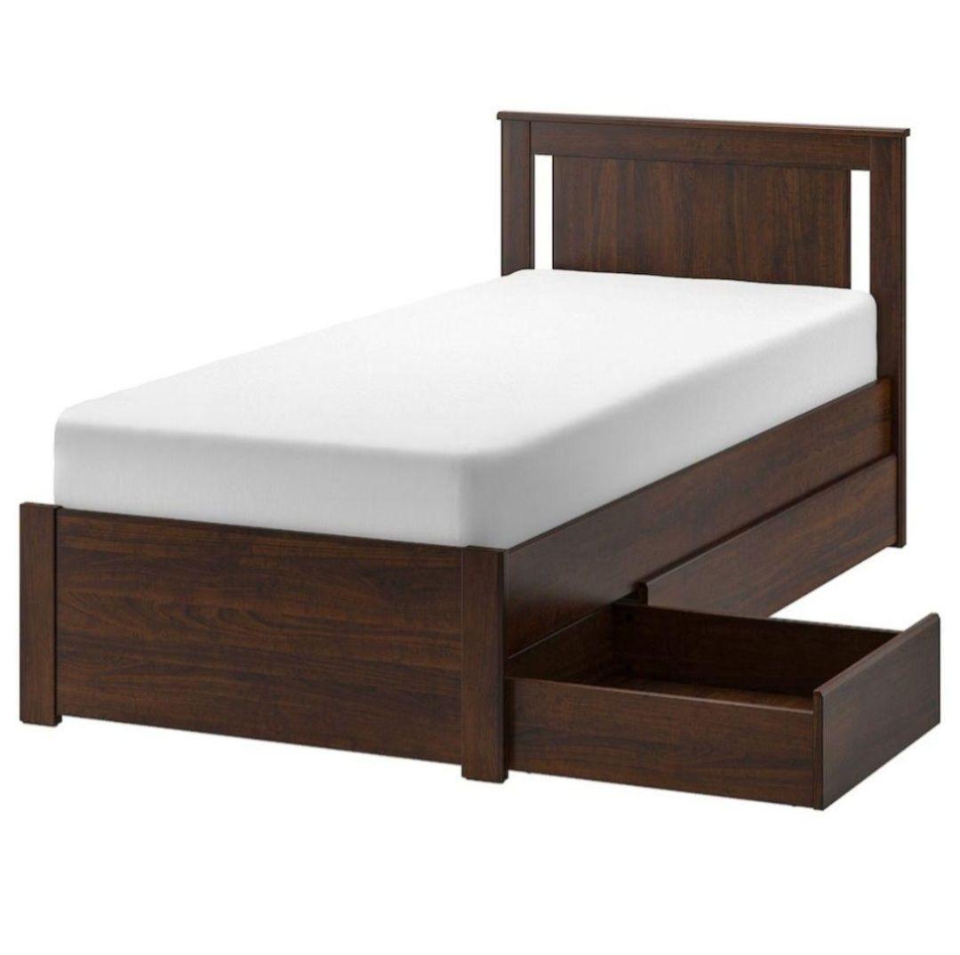 ⭐ IKEA シングルベッドフレーム マットレス付き 収納ボックス2個付き 美品