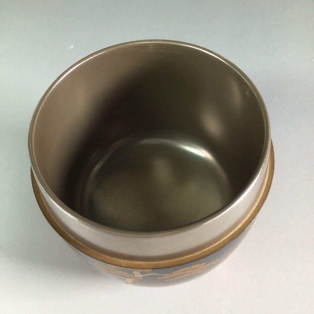 Ｒ６８９　棗　『大井好雲斎作』『大徳寺　立花大亀　箱書』『内銀地』『富士に双鶴』