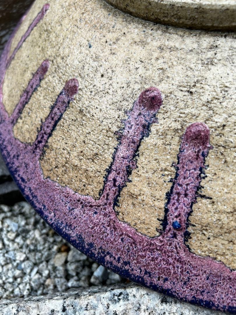 大皿　青とピンクの珍しい色合い　アンティーク