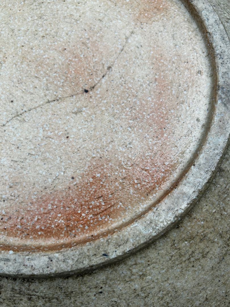 大皿　青とピンクの珍しい色合い　アンティーク