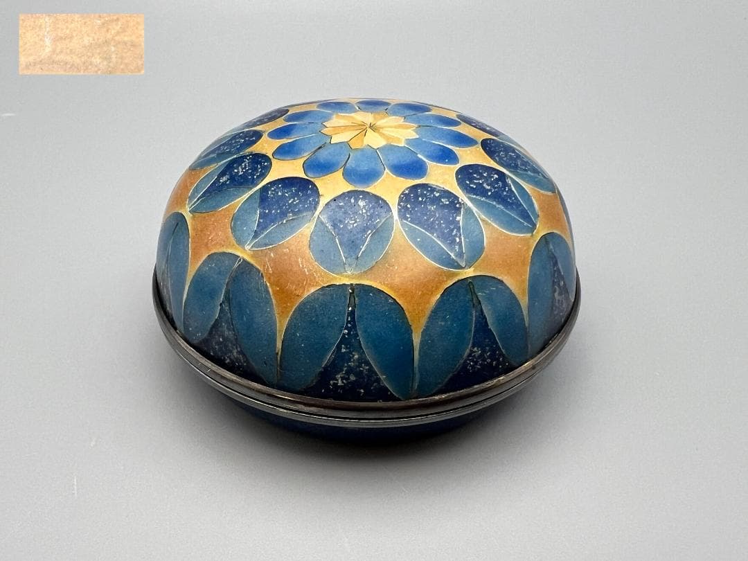 有線七宝蓋物　北原上子作　在銘　香合　重量約174.5g